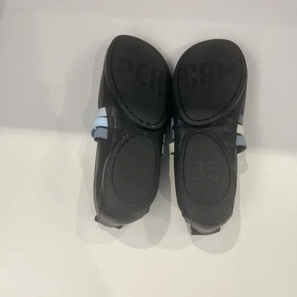 Size 5 Camper Black Flats with Blue and White Straps. No box. New without tags. - Picture 2 of 2